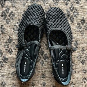 Birdies Mesh Woven Mary Jane Ballet Flats